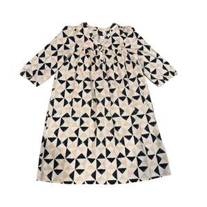 NWOT Tea Collection Imogen Henley Dress Triangles SAMPLE White Size 7